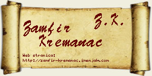 Zamfir Kremanac vizit kartica